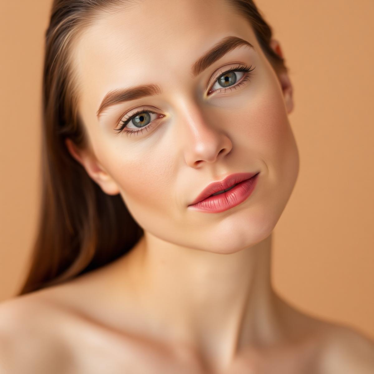 Client with bare skin before bridal makeup
